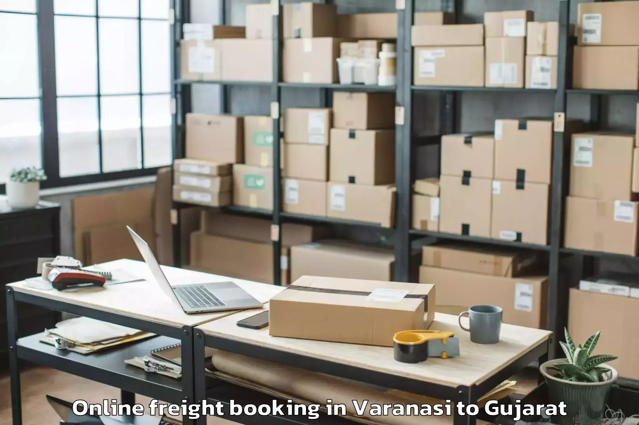 Easy Varanasi to Lunawada Online Freight Booking Booking